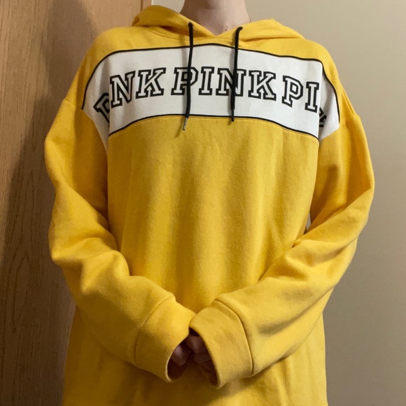 PINK Victoria's Secret Tops - Victoria Secret Pink Yellow Hoodie